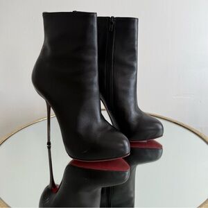 Christian Louboutin ✨ Black Leather Stiletto Ankle Boots